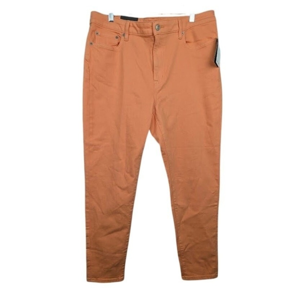 Lauren Ralph Lauren Women's High-Rise Skinny Ankle Jeans Orange Size 14 *Flaw*